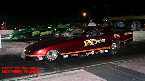 (near lane) Ray Stringer - 'Blown Cent-less' 
vs (far lane) Shane Blanton - 'Bad Company'